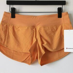 NWT LULULEMON MNOR Orange Lightweight Speed Up Low Rise 2.5" Lined Shorts 8